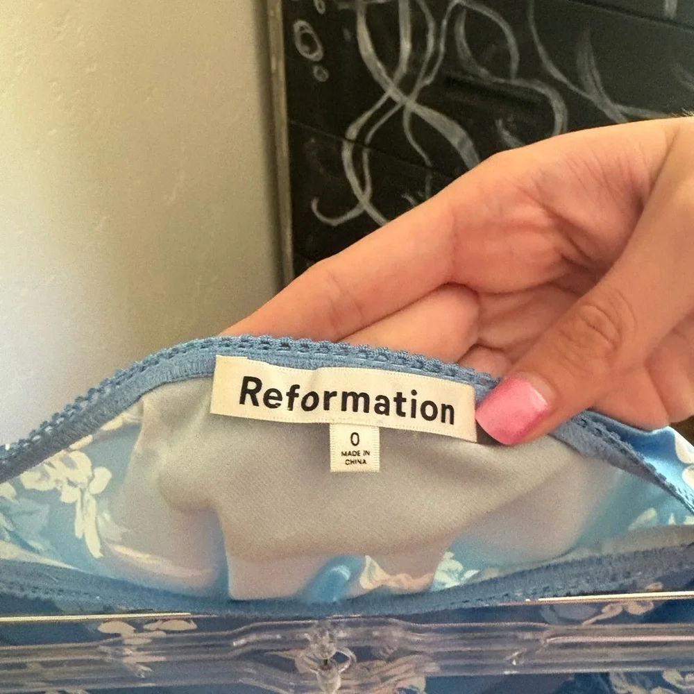 Reformation Layla Blue Floral Midi Skirt - Picture 3 of 3